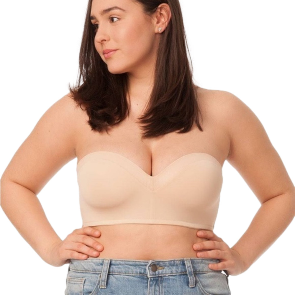 Lively 32218 Toasted Almond Beige The No-Wire Strapless Bra Size 38DD